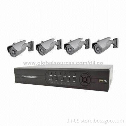 4CH H.264 Real-time DVR Kit, Motion Detection, Supports PTZ Control, OSD Menu